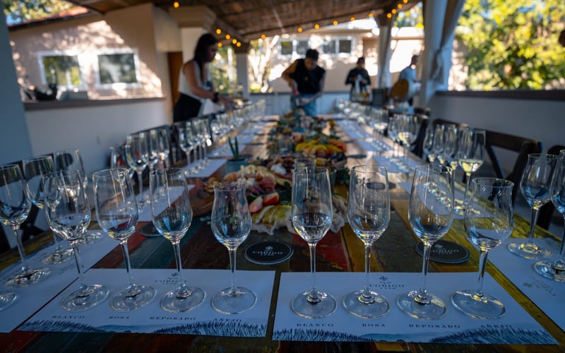 Tequila tasting table setup