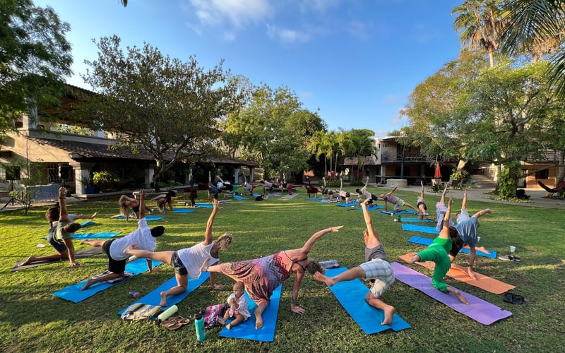 Yoga on the grounds