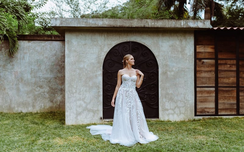 Bride portrait at iron gate