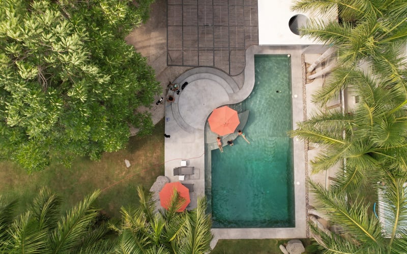 Pool aerial view